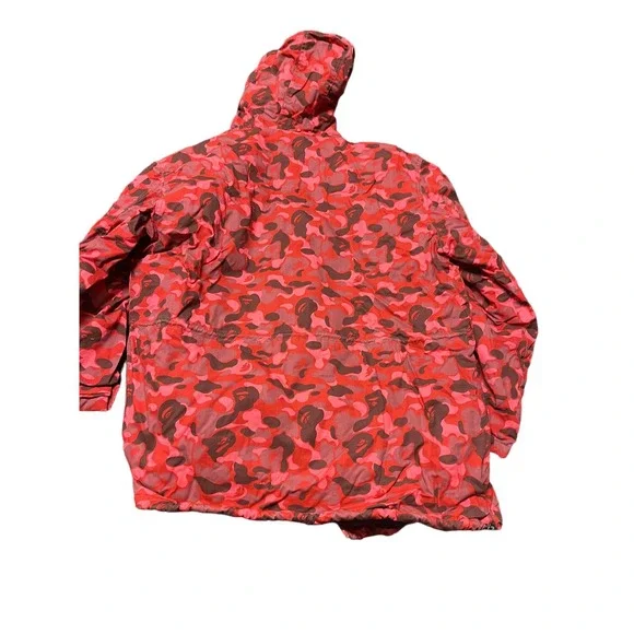 Vintage 2000s BOOT A Bathing Ape Bape Snowboarding Jacket Army Camo 2XL VTG Red - Picture 4 of 10